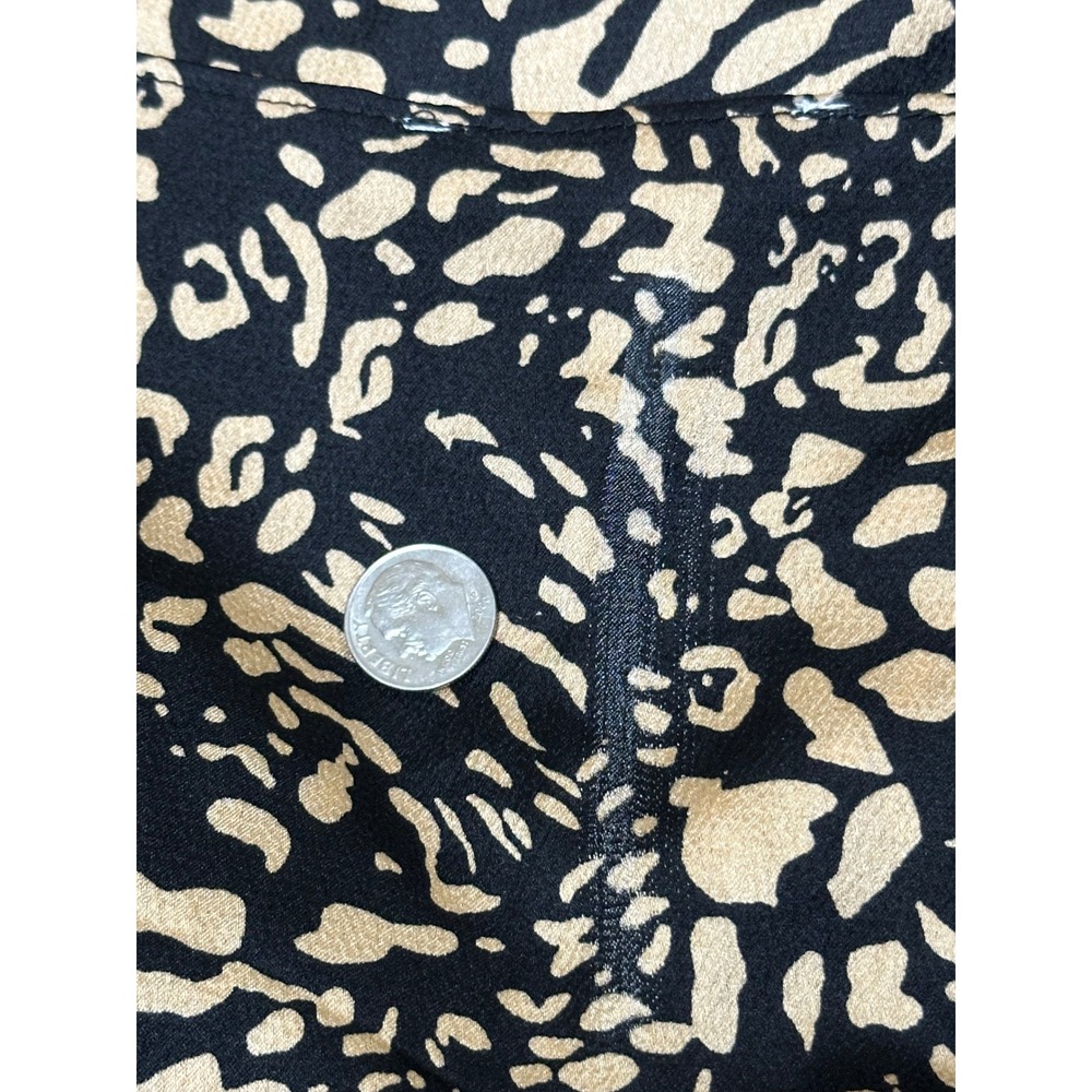 Maxi Dress Women Small Tan Black Cut Out Front Tie Good Condition vacation - Picture 10 of 10